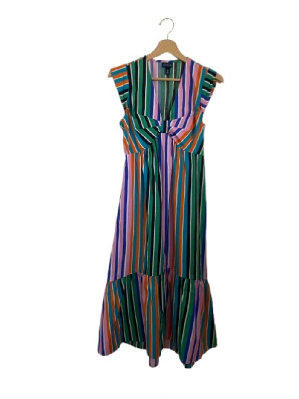Scoop Vertical Striped Maxi Dress | Size S | Vibrant Multi-Color | Summer Boho